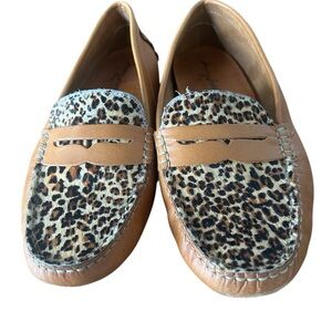 Massimo Matteo Firenze Animal Print Penny Loafers Size 10B Cheetah Leather